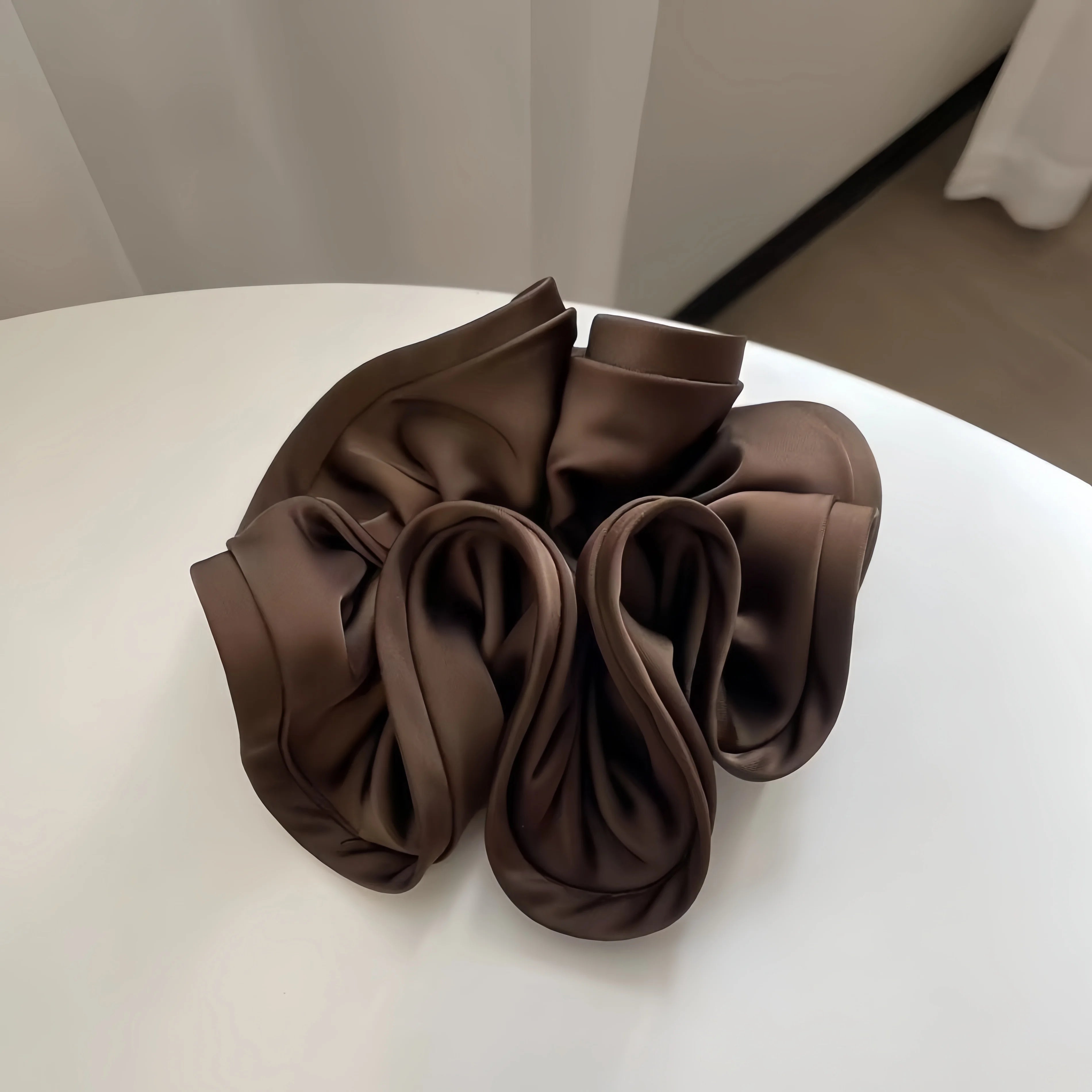 Korean Big Hair Tie Ribbon Scrunchies Satin Elastic Hair Band Bow Women Simple Temperament New Style Ponytail Hair Accessories Quick Pick Grocers